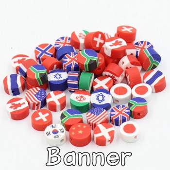 (Mixed 50 PCS/Pack) Fimo beads Fruit animal Square Style Polymer Clay Spacer Loose Beads For DIY Bracelet Necklace Accessories