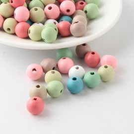 50Pcs/lot Natural Round Wood Beads 12mm Handmade Wooden Loose Bead for Necklace Bracelet Jewelry Making