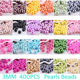 Free Shipping 3mm 400pcs 23colors, ABS Imitation Pearl Round Plastic Beads, Making jewelry diy beads, Jewelry Handmade necklace