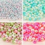 Round Rainbow Color Imitation Pearls Beads Crafts Decoration for DIY Bracelets Necklaces Jewelry Making 4/6/8/10mm 50-500pcs/lot