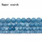 Natural Stone Beads Blue Aquamarin Angelite Round Beaded beads 4 6 8 10 12mm Fit DIY Beads For Jewelry Making Bracelet Woman