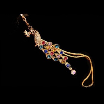 3.5mm High end Atmospheric Rhinestones Long Chain Large Peacock Earphone Dust Plug Dustproof Plug Caps Phone Accessories plugs