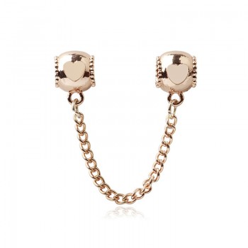 New Silver Plated Bead Charm Star Love Heart  Mickey Safety Chain Rose Gold Beads Fit Women Pandora Bracelet Bangle DIY Jewelry
