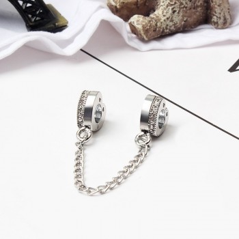 New Silver Plated Bead Charm Star Love Heart  Mickey Safety Chain Rose Gold Beads Fit Women Pandora Bracelet Bangle DIY Jewelry
