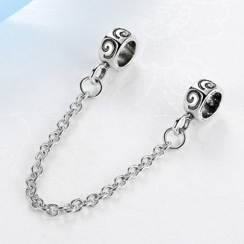 New Silver Plated Bead Charm Star Love Heart  Mickey Safety Chain Rose Gold Beads Fit Women Pandora Bracelet Bangle DIY Jewelry