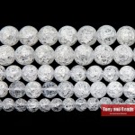 Free Shipping Natural White Snow Cracked Crystal Stone Beads 15 Strand 4 6 8 10 12 14MM Pick Size For Jewelry Making