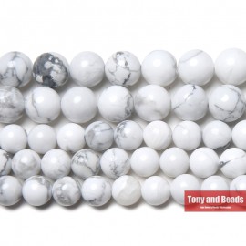 Free Shipping Natural Stone White Howlite Turquoises Round Loose Beads 15 Strand 3 4 6 8 10 12 MM Pick Size For Jewelry