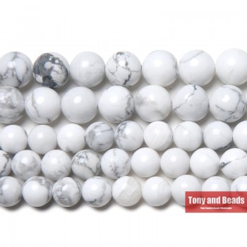 Free Shipping Natural Stone White Howlite Turquoises Round Loose Beads 15 Strand 3 4 6 8 10 12 MM Pick Size For Jewelry