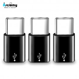 Ascromy 3PCS Micro USB to Type C Adapter Converter For Xiaomi Huawei P20 Lite Honor 10 Mate 20 Pro One Plus 6T Oneplus 6 5 Typec