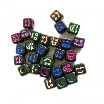 100pcs Letter Beads DIY Accessories for Child Alphabet Bead Handmade Material Acrylic Digital English Alphabet Beads 36 colors