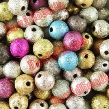 Mixed Silver Gold Rainbow Stardust Acrylic Round Ball Spacer Beads Charms Findings 4 6 8 10 12 20mm For Jewelry Making Craft DIY