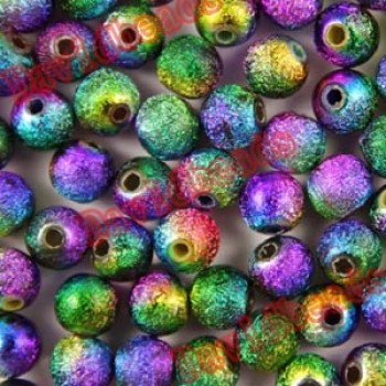 Mixed Silver Gold Rainbow Stardust Acrylic Round Ball Spacer Beads Charms Findings 4 6 8 10 12 20mm For Jewelry Making Craft DIY