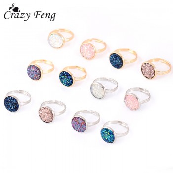 2018 New Fashion Adjustable Rings for Women Crystal Open Ring Statement Engagement Jewelry Female Gold Silver Color Rings