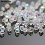 100pcs White ab Color 4mm Bicone Crystal Beads Glass Beads Loose Spacer Beads DIY Jewelry Making Austria Crystal Beads