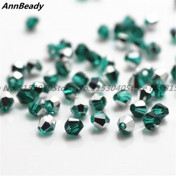 100pcs White ab Color 4mm Bicone Crystal Beads Glass Beads Loose Spacer Beads DIY Jewelry Making Austria Crystal Beads