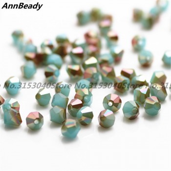 100pcs White ab Color 4mm Bicone Crystal Beads Glass Beads Loose Spacer Beads DIY Jewelry Making Austria Crystal Beads