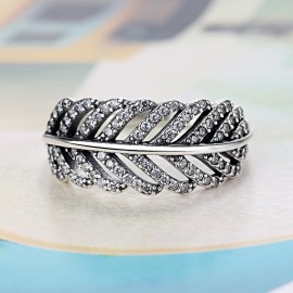 Light As A Feather Clear Zircon Pandora Ring Compatible With Wedding Rings For Women Jewelry Accessories Gift