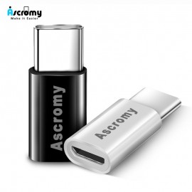 Ascromy Type C Adapter to Micro USB For Huawei P20 Pro Mate 20 Lite Xiaomi Samsung S9 S8 Oneplus 6 One Plus 6T 5 5T USB C Type-C