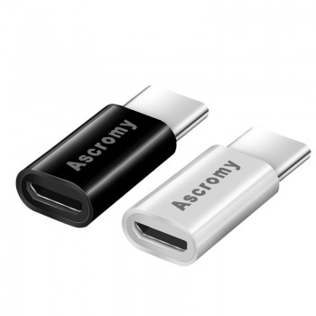 Ascromy Type C Adapter to Micro USB For Huawei P20 Pro Mate 20 Lite Xiaomi Samsung S9 S8 Oneplus 6 One Plus 6T 5 5T USB C Type-C