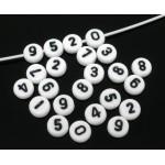 60 At Random White Acrylic Numbers Spacer Beads 7mm Findings new