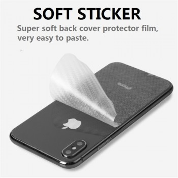 Carbon Fiber Film Mobile Phone Sticker For Apple iPhone X 7 Plus 8 6 6S 5 5S XS Max XR Back Pegatinas Adesivos Accessories EEMIA