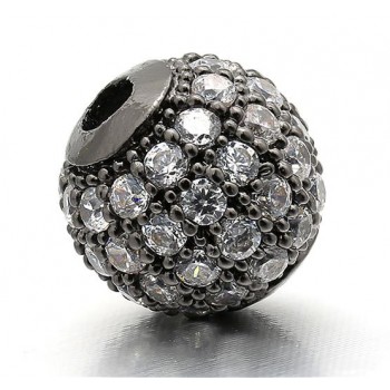 6mm/8mm/10mm Best Quality Brass Cubic Zirconia Round Spacer Beads for DIY Jewelry Findings, Mixed Color, Model: VZ4/5/6