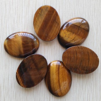Wholesale 6pcs/lot good quality natural tiger eye stone Oval CAB CABOCHON 30x40mm charms stone beads for Diy jewelry making free