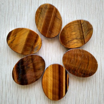 Wholesale 6pcs/lot good quality natural tiger eye stone Oval CAB CABOCHON 30x40mm charms stone beads for Diy jewelry making free