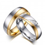 Rings For Women Man Wedding Ring 14KGP 316l Stainless Steel Promise Jewelry