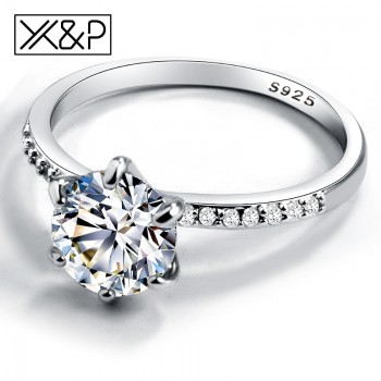 Xamp;P Classic Engagement Ring 6 Claws Design AAA White Cubic Zircon Fashion Female Women Wedding Band Rings 2019 Jewelry