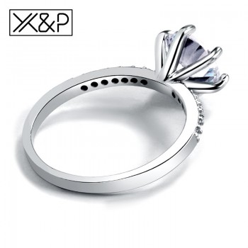 Xamp;P Classic Engagement Ring 6 Claws Design AAA White Cubic Zircon Fashion Female Women Wedding Band Rings 2019 Jewelry