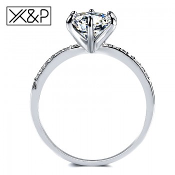Xamp;P Classic Engagement Ring 6 Claws Design AAA White Cubic Zircon Fashion Female Women Wedding Band Rings 2019 Jewelry