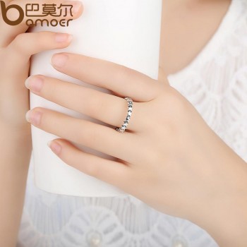 BAMOER Star Trail Stackable Finger Ring For Women Wedding 100% 925 Sterling Silver Jewelry 2018 HOT SELL PA7151