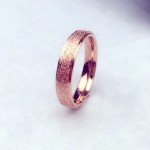 LBS 4mm Rose Gold Brush Finish Titanium Stainless Steel Ring Engagement Wedding Charm Rings Men Women Couples Tail Ring