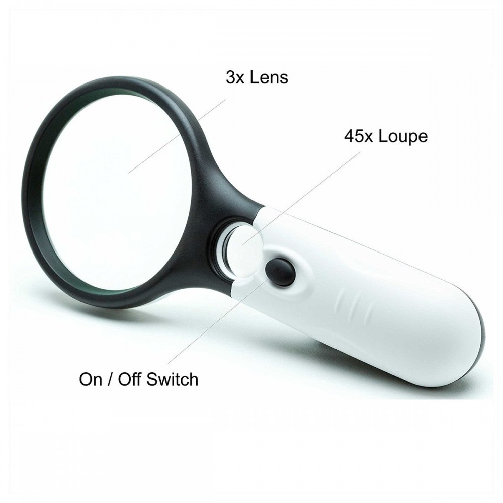 2018 Loepen Vergrootglas 3 Led Lights 3X 45X Plastic Handheld Reading Magnifier Lens Jewelry Loupe Magnifying Glass In Magnifer