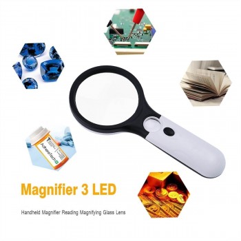 2018 Loepen Vergrootglas 3 Led Lights 3X 45X Plastic Handheld Reading Magnifier Lens Jewelry Loupe Magnifying Glass In Magnifer