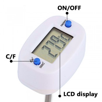 Rotatable Digital Food Thermometer BBQ Meat Chocolate Oven Milk Water Oil Cooking Kitchen Thermometer Electronic Probe
