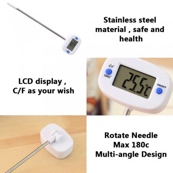 Rotatable Digital Food Thermometer BBQ Meat Chocolate Oven Milk Water Oil Cooking Kitchen Thermometer Electronic Probe