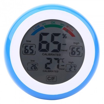 Digital LCD Display Indoor Thermometer Hygrometer Round Wireless Electronic Temperature Humidity Meter Weather Station Tester
