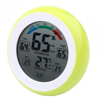 Digital LCD Display Indoor Thermometer Hygrometer Round Wireless Electronic Temperature Humidity Meter Weather Station Tester