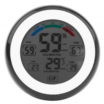 Digital LCD Display Indoor Thermometer Hygrometer Round Wireless Electronic Temperature Humidity Meter Weather Station Tester