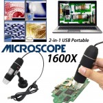 Mega Pixels 1600X 8 LED Digital Microscope USB Endoscope Camera Microscopio Magnifier Electronic Stereo Tweezers Magnification