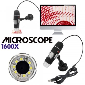 Mega Pixels 1600X 8 LED Digital Microscope USB Endoscope Camera Microscopio Magnifier Electronic Stereo Tweezers Magnification