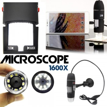 Mega Pixels 1600X 8 LED Digital Microscope USB Endoscope Camera Microscopio Magnifier Electronic Stereo Tweezers Magnification