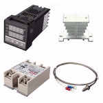 JFBL Hot Digital 220V PID REX-C100 Temperature Controller + max.40A SSR + K Thermocouple, PID Controller Set + Heat Sink