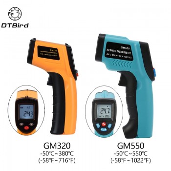 GM550 -50~550 C GM320 -50-300 Digital infrared Thermometer laser Temperature Gun Pyrometer Aquarium Emissivity Adjustable   DT6