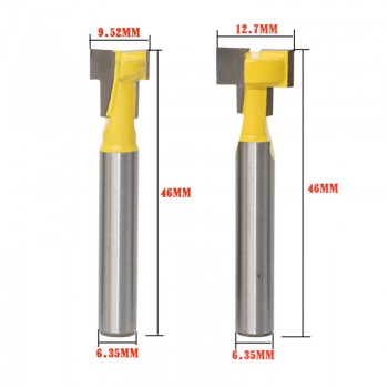 2 Pcs/lot 1/4 Shank T-Slot Cutter Router Bit for 1/4 Hex Bolt