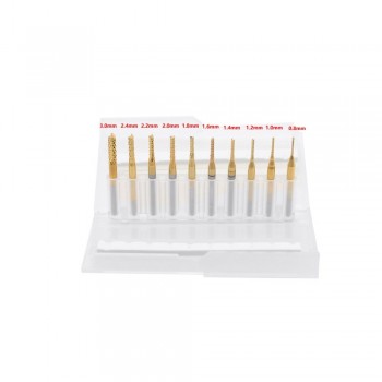 1pc 2.0mm 2.5 0.6 0.8 3.0 1.8 1.0 1.5 Titanium Coated Carbide End Milling Cutter Engraving Edge for PCB CNC Router mill Machine