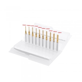 1pc 2.0mm 2.5 0.6 0.8 3.0 1.8 1.0 1.5 Titanium Coated Carbide End Milling Cutter Engraving Edge for PCB CNC Router mill Machine