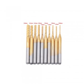 1pc 2.0mm 2.5 0.6 0.8 3.0 1.8 1.0 1.5 Titanium Coated Carbide End Milling Cutter Engraving Edge for PCB CNC Router mill Machine